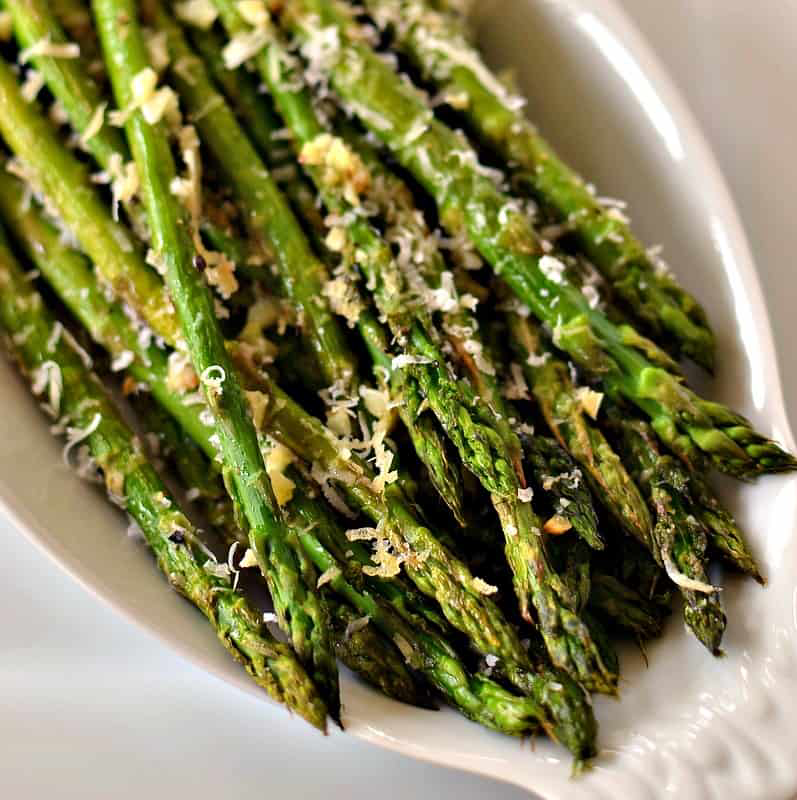 Roasted asparagus with parmesan