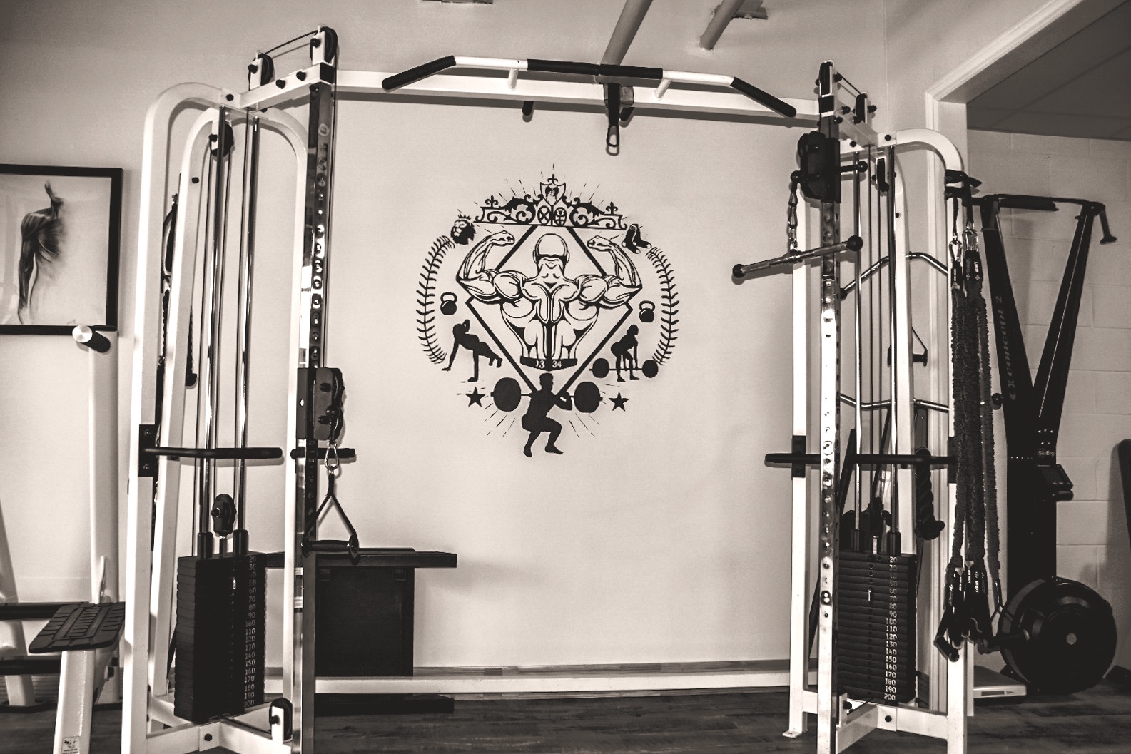 Nautilus machine, black and white